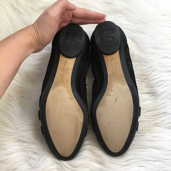 Paul Green Gold Chain Black Suede Flats Shoes - Picture 6 of 6